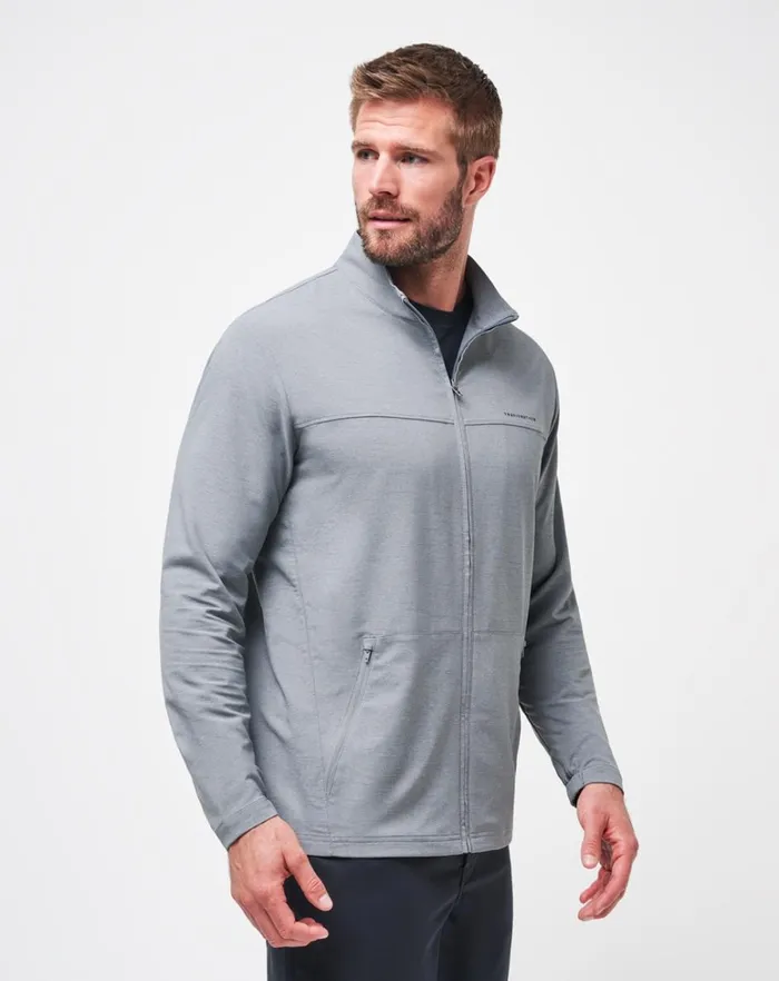 Men Jackets TravisMathew VALLEY VIEW FULL ZIP Heather Grey Men Jackets TravisMathew VALLEY VIEW FULL ZIP Heather Grey