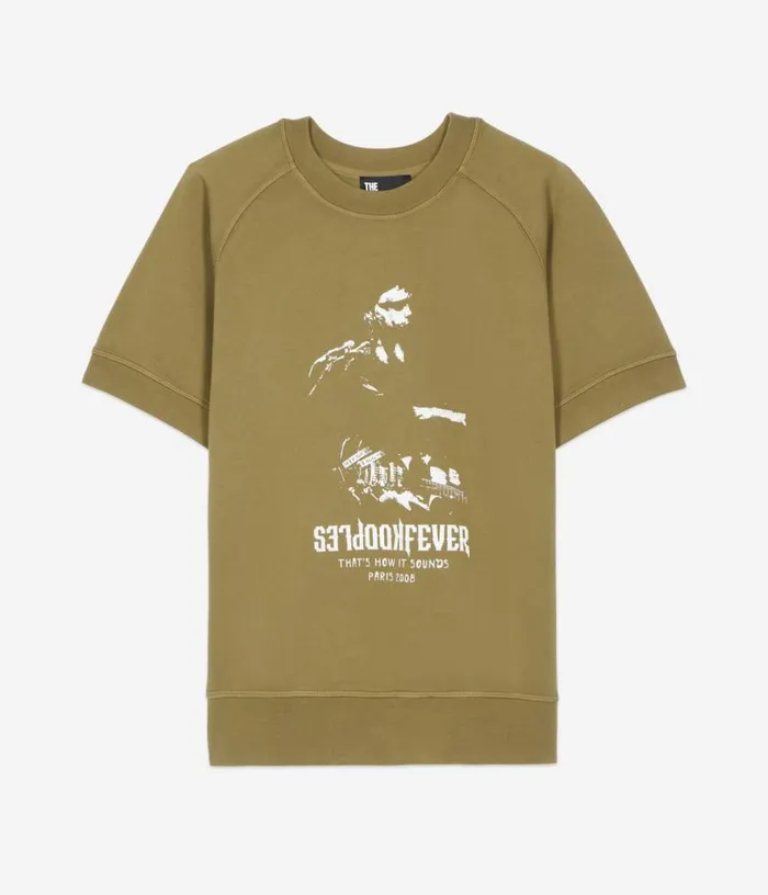 Men Khaki Shortsleeved Sweatshirt Fever Serigraphy THE KOOPLES Sweatshirts and Sweatpants Men Khaki Shortsleeved Sweatshirt Fever Serigraphy THE KOOPLES Sweatshirts and Sweatpants