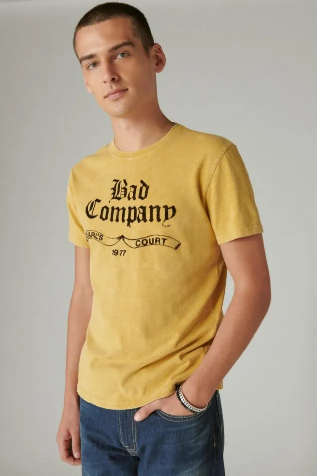 Men Lucky Brand Graphic Tees Bad Company 1977 Tee Arrowwood
