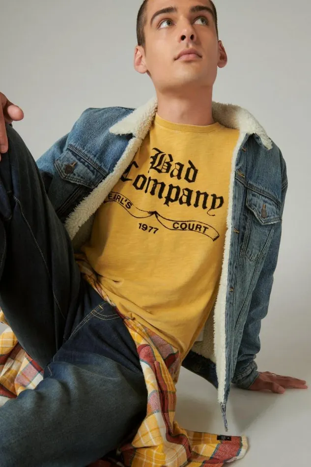 Men Lucky Brand Graphic Tees Bad Company 1977 Tee Arrowwood