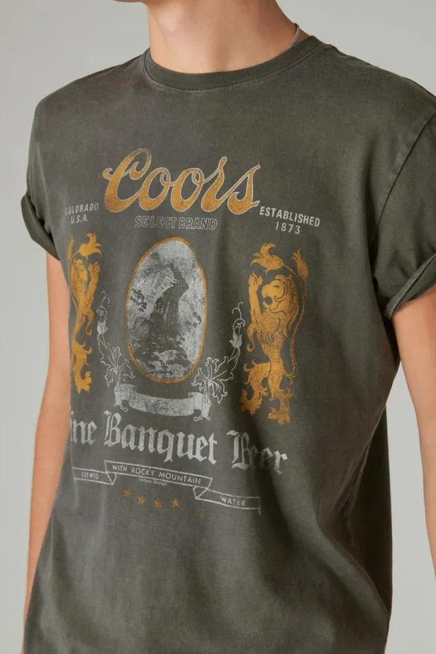 Men Lucky Brand Graphic Tees Coors Fine Banquet Beer Tee Raven
