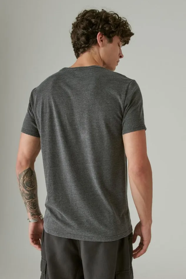 Men Lucky Brand Graphic Tees Rolling Stones Vintage Washed Tour Tee Jet Black