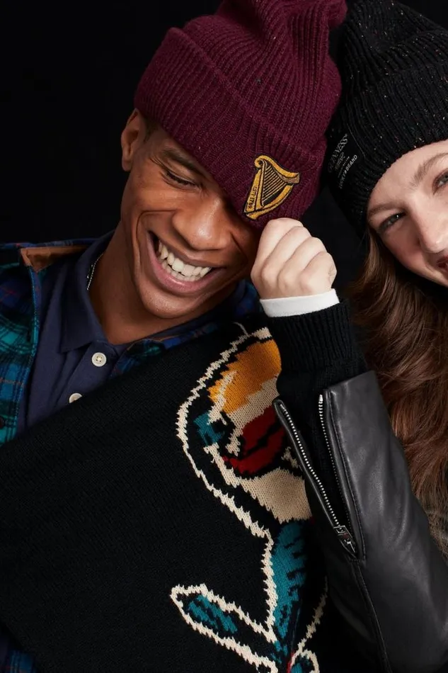 Men Lucky Brand Hats Harp Guinness Nep Beanie Cordovan