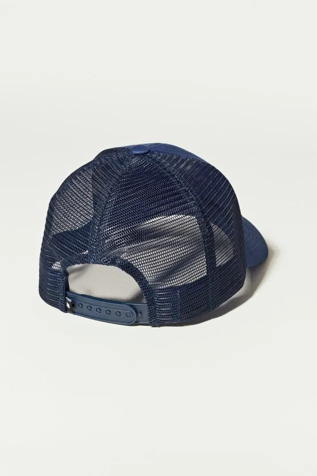 Men Lucky Brand Hats Patch Trucker Medium Dark Blue