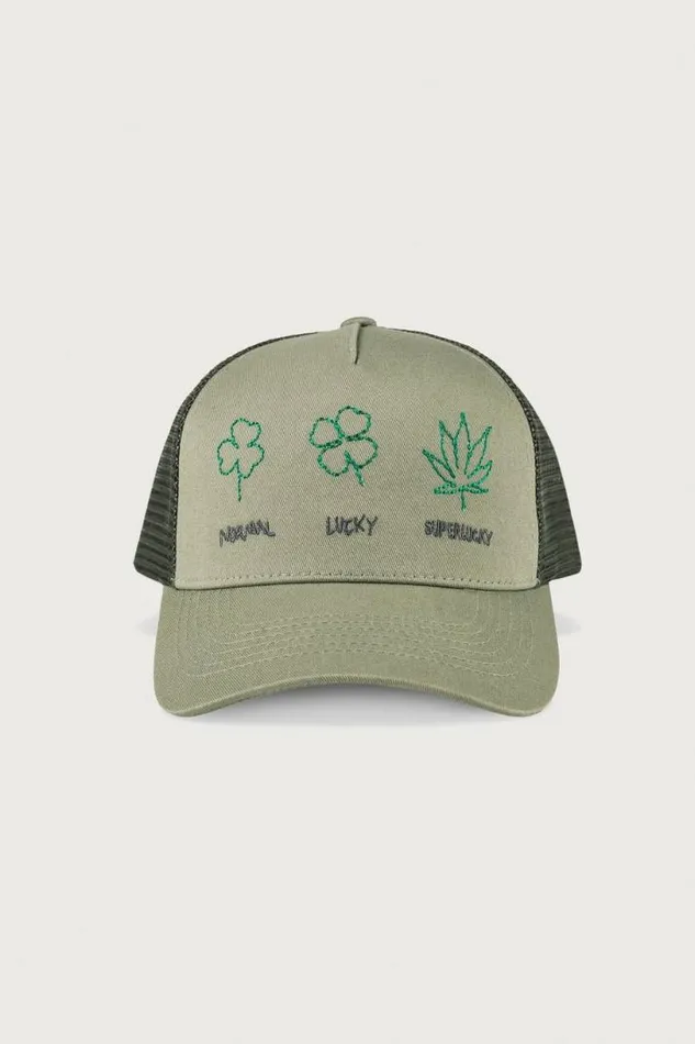 Men Lucky Brand Hats Super Lucky Trucker Hat Bright Green
