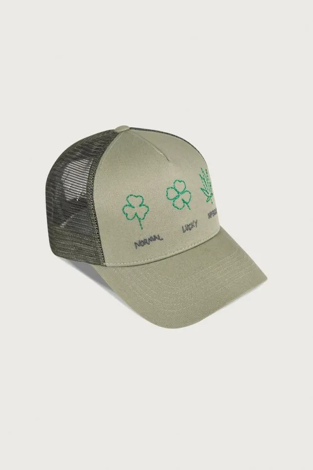 Men Lucky Brand Hats Super Lucky Trucker Hat Bright Green