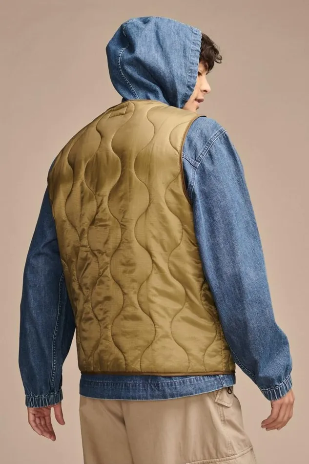 Men Lucky Brand Jackets and Outerwear Quilted Liner Vest Olive Drab