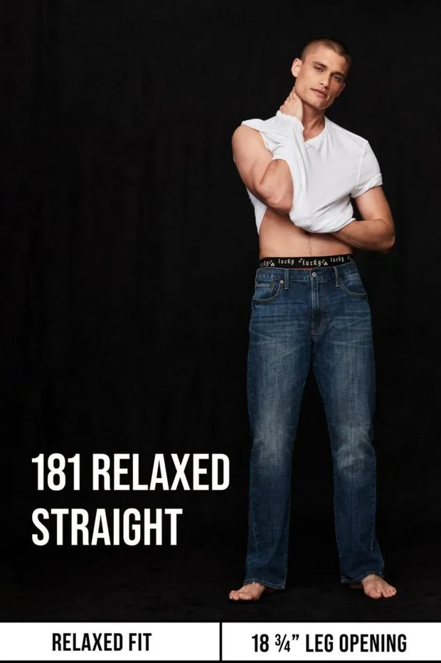 Men Lucky Brand Jeans 181 Relaxed Straight Wade