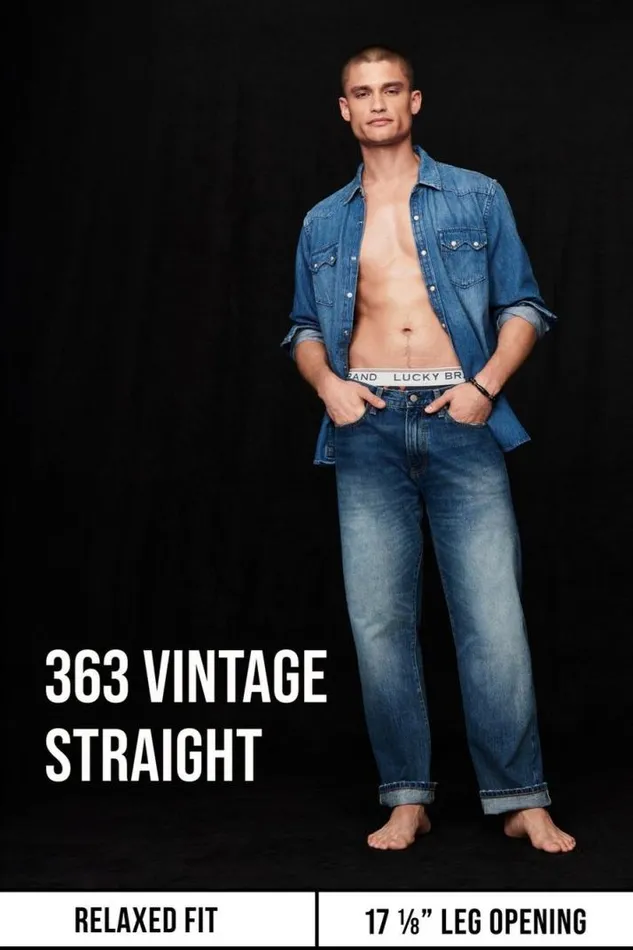 Men Lucky Brand Jeans 363 Vintage Straight Coolmax Stretch Jean Huron