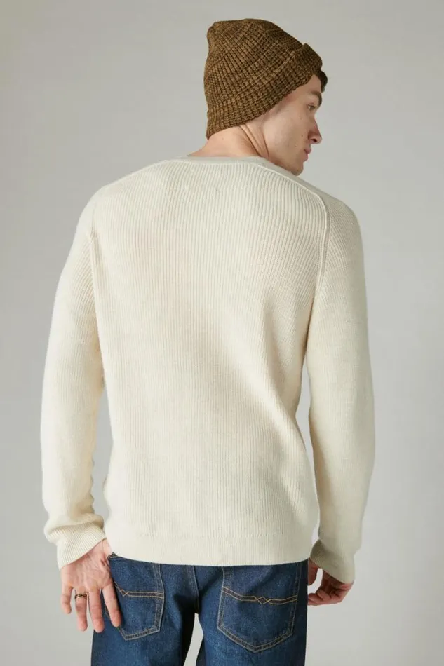 Men Lucky Brand Sweaters Cloud Soft Vneck Sweater Straw Heather