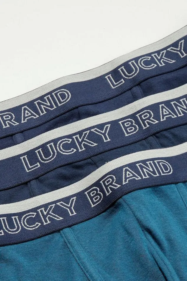 Men Lucky Brand Underwear and Sleepwear 3 Pack Cotton Modal Boxer Brief Multi