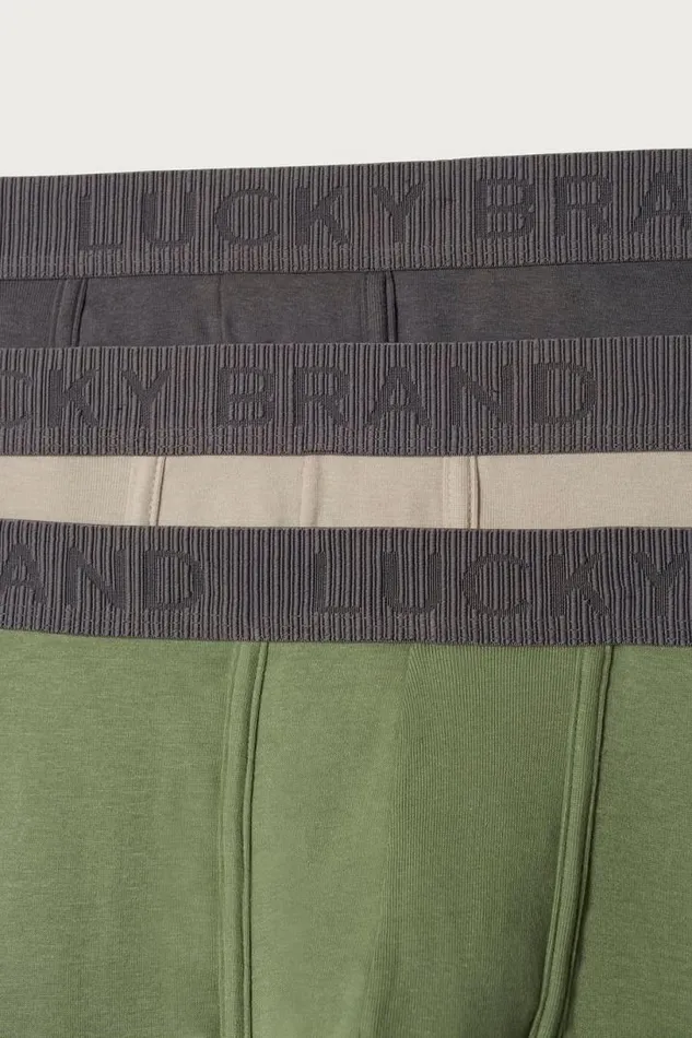 Men Lucky Brand Underwear and Sleepwear 3 Pack Cotton Viscose Boxer Briefs Multi