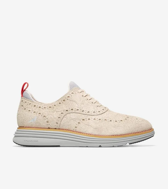 Men Men039s Cole Haan X STAPLE riginalGrand Ultra Wingtip Oxford Beige Cole Haan Dress Shoes