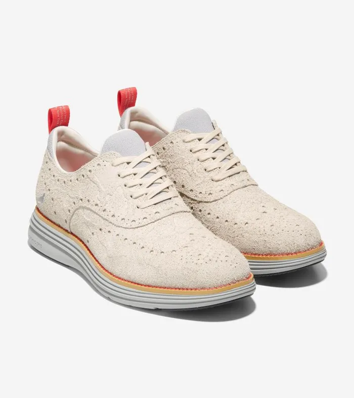Men Men039s Cole Haan X STAPLE riginalGrand Ultra Wingtip Oxford Beige Cole Haan Dress Shoes