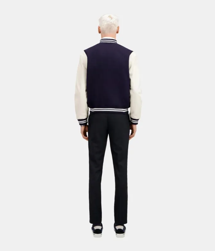 Men Navy Blue Teddy Jacket With Patch THE KOOPLES Coats and Jackets