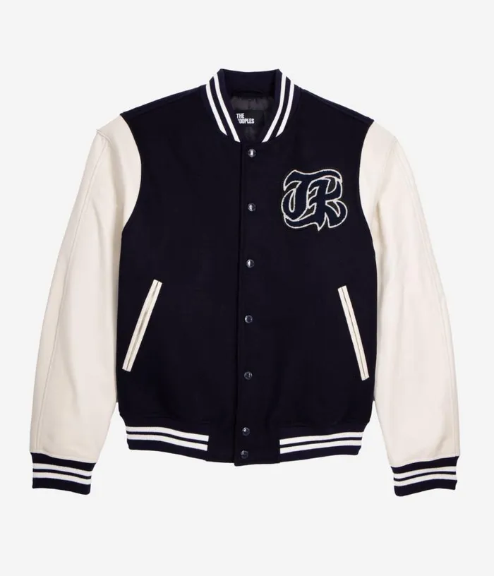Men Navy Blue Teddy Jacket With Patch THE KOOPLES Coats and Jackets