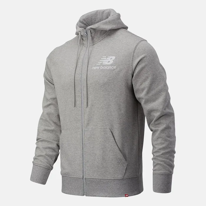 Men NB Essentials Stacked Full Zip Hoodie Athletic Grey New Balance Hoodies and Sweatshirts Men NB Essentials Stacked Full Zip Hoodie Athletic Grey New Balance Hoodies and Sweatshirts