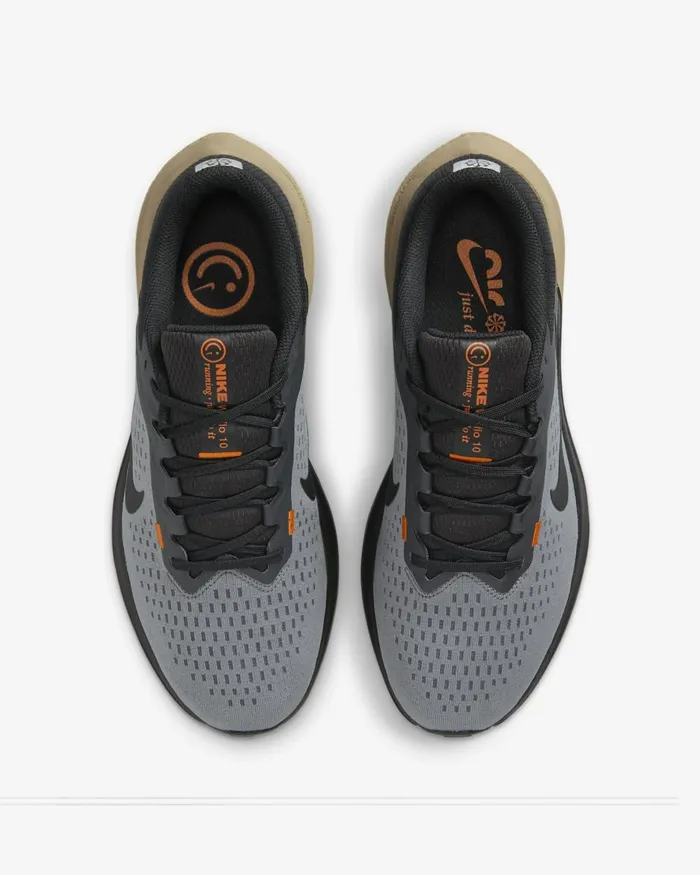 Men Nike All Shoes Air Winflo 10 Smoke Greysafety Orangekhakiblack