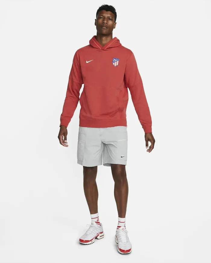 Men Nike Hoodies And Sweatshirts Atltico Madrid Travel Red Claywhite