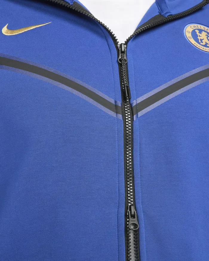 Men Nike Hoodies And Sweatshirts Chelsea FC Tech Fleece Windrunner Rush Blueclub Gold