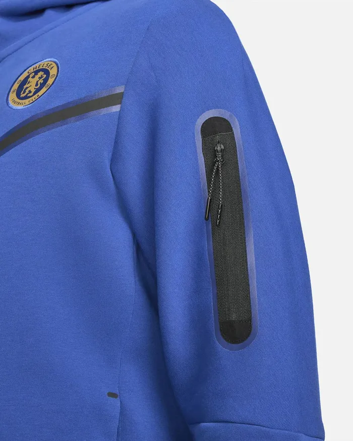 Men Nike Hoodies And Sweatshirts Chelsea FC Tech Fleece Windrunner Rush Blueclub Gold