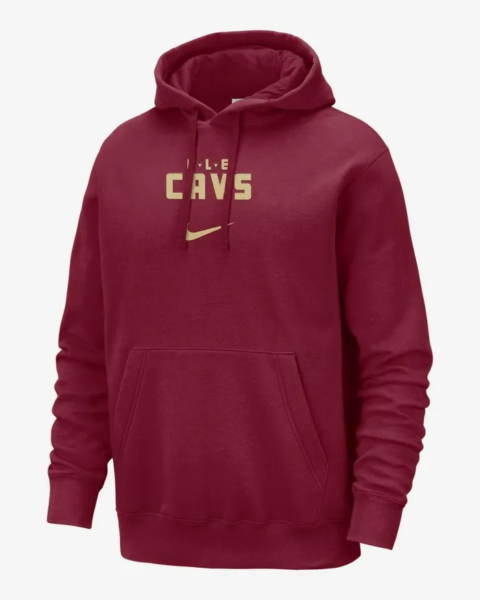 Men Nike Hoodies And Sweatshirts Cleveland Cavaliers Club Fleece City Edition Team Crimson