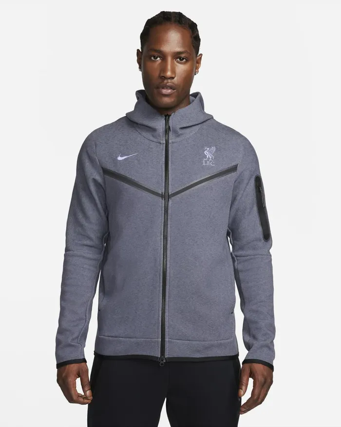 Men Nike Hoodies And Sweatshirts Liverpool FC Tech Fleece Windrunner Third Gridironspace Purple
