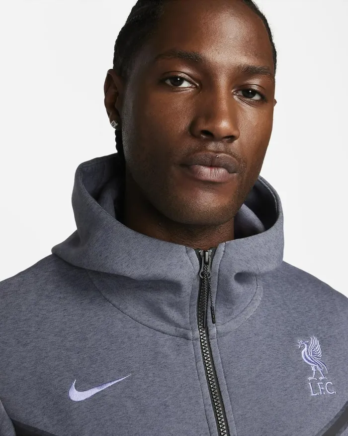 Men Nike Hoodies And Sweatshirts Liverpool FC Tech Fleece Windrunner Third Gridironspace Purple