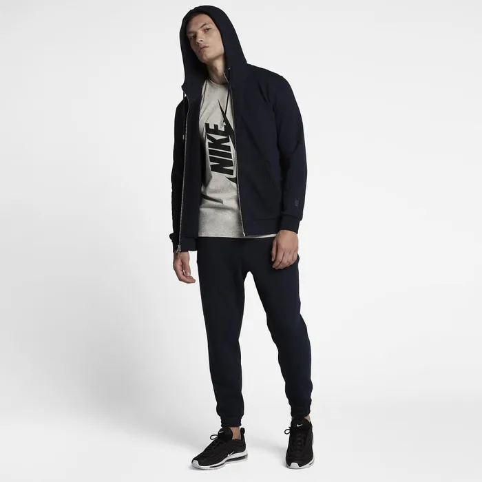 Men Nike Hoodies And Sweatshirts NikeLab Made In Italy FullZip Dark Obsidiandark Obsidian
