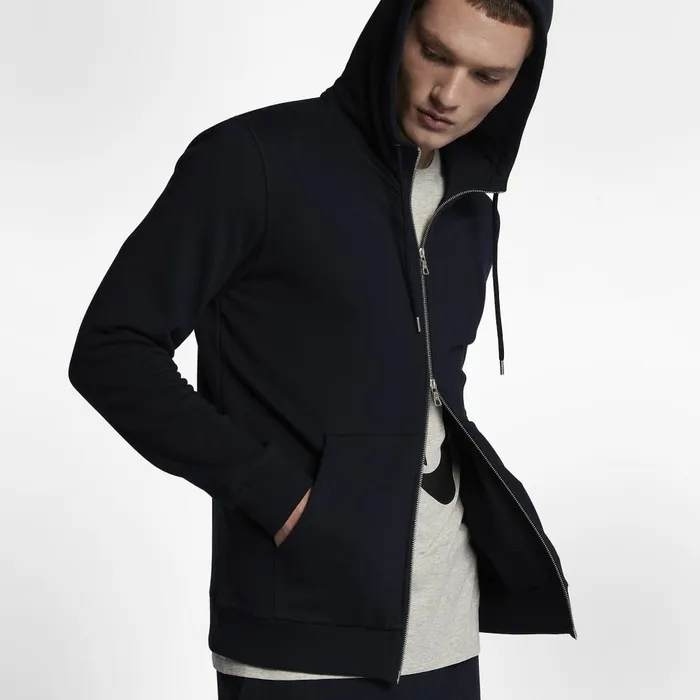 Men Nike Hoodies And Sweatshirts NikeLab Made In Italy FullZip Dark Obsidiandark Obsidian
