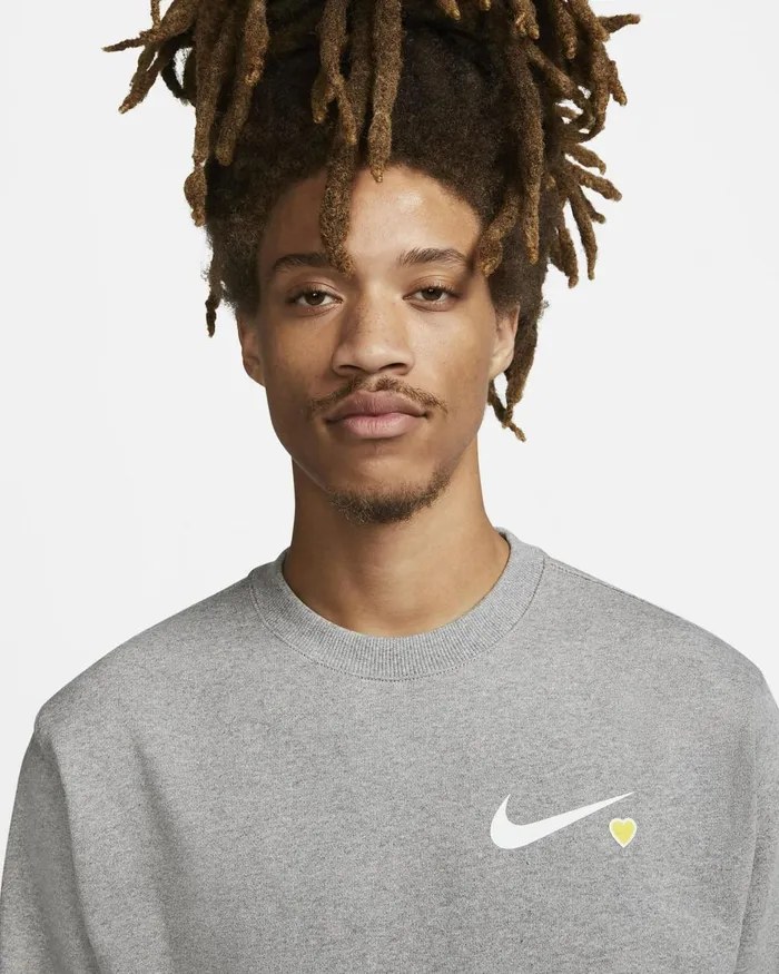 Men Nike Hoodies And Sweatshirts Sportswear Club Fleece Dark Grey Heather