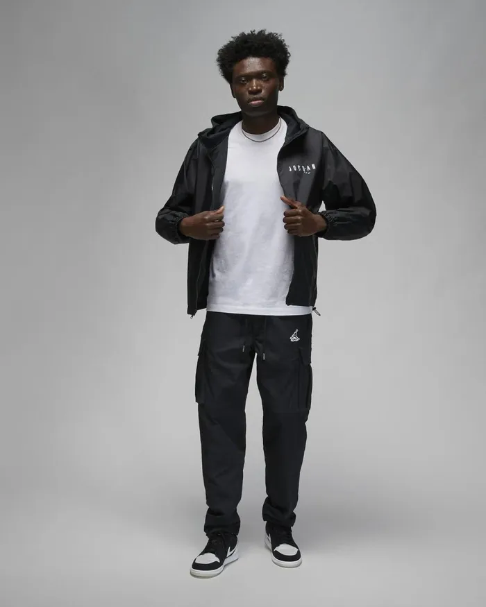 Men Nike Jackets Jordan Essentials Blackblackdark Smoke Grey