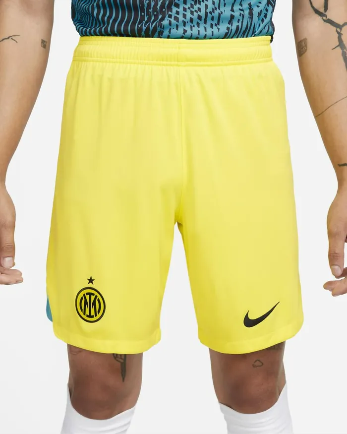 Men Nike Shorts Inter Milan 202223 Stadium Third Vibrant Yellowvibrant Yellowblack