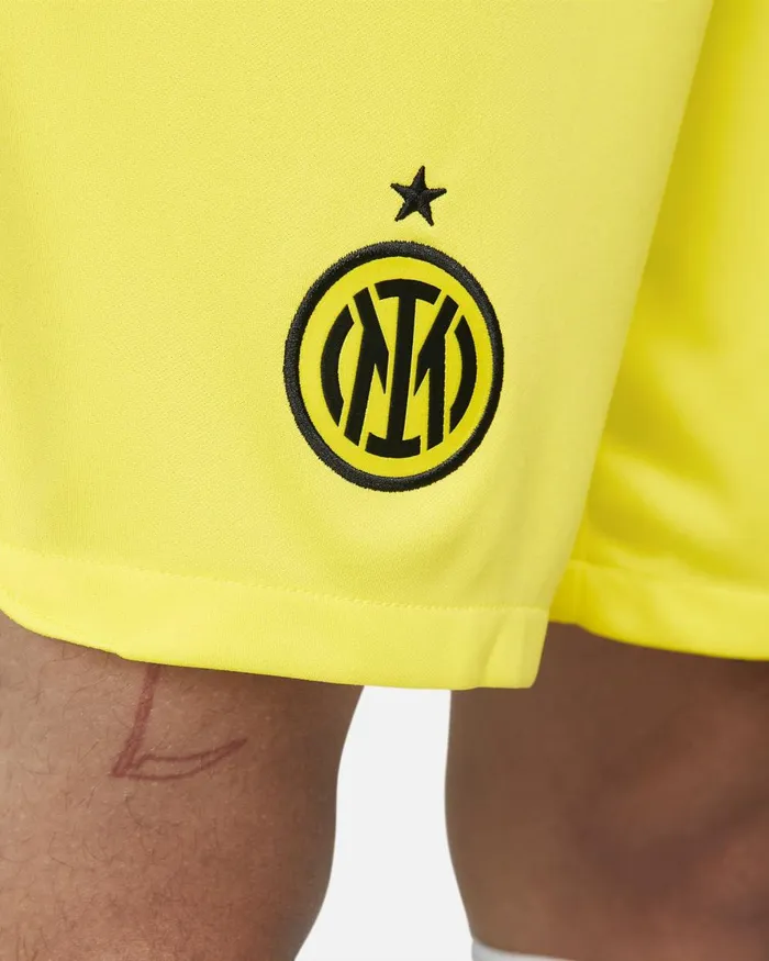 Men Nike Shorts Inter Milan 202223 Stadium Third Vibrant Yellowvibrant Yellowblack