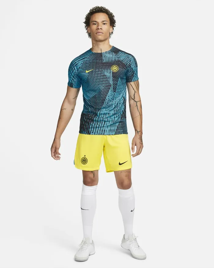 Men Nike Shorts Inter Milan 202223 Stadium Third Vibrant Yellowvibrant Yellowblack