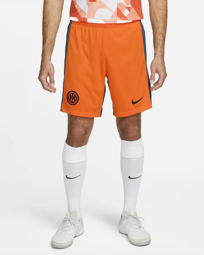 Men Nike Shorts Inter Milan 202324 Stadium Third Safety Orangethunder Blueblack