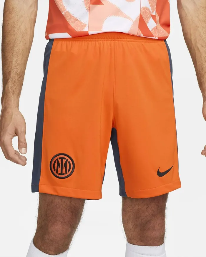Men Nike Shorts Inter Milan 202324 Stadium Third Safety Orangethunder Blueblack