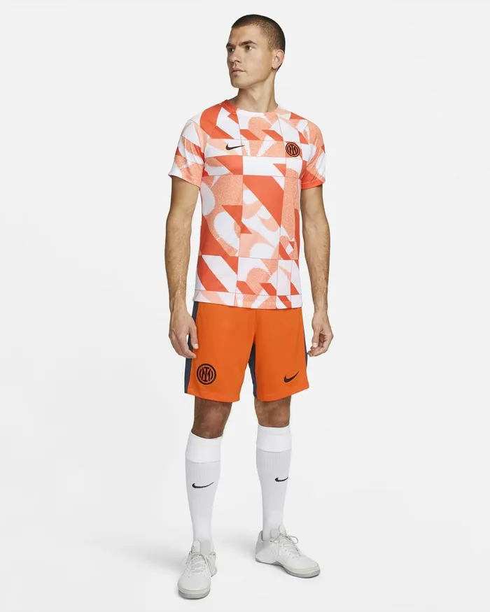 Men Nike Shorts Inter Milan 202324 Stadium Third Safety Orangethunder Blueblack