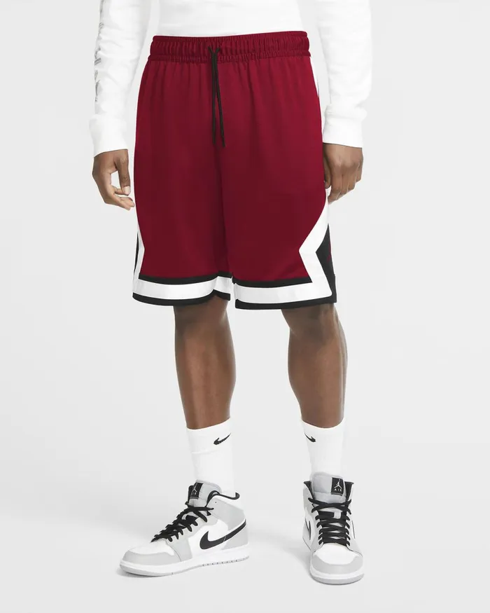 Men Nike Shorts Jordan Jumpman Diamond Gym Redblackwhitegym Red