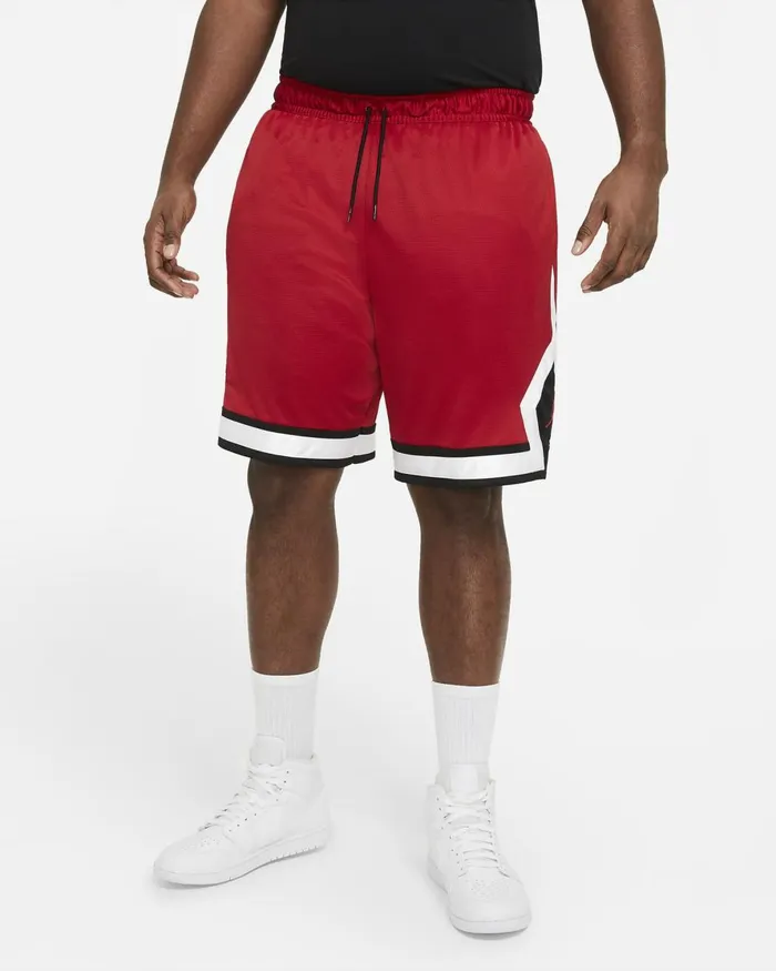 Men Nike Shorts Jordan Jumpman Diamond Gym Redblackwhitegym Red