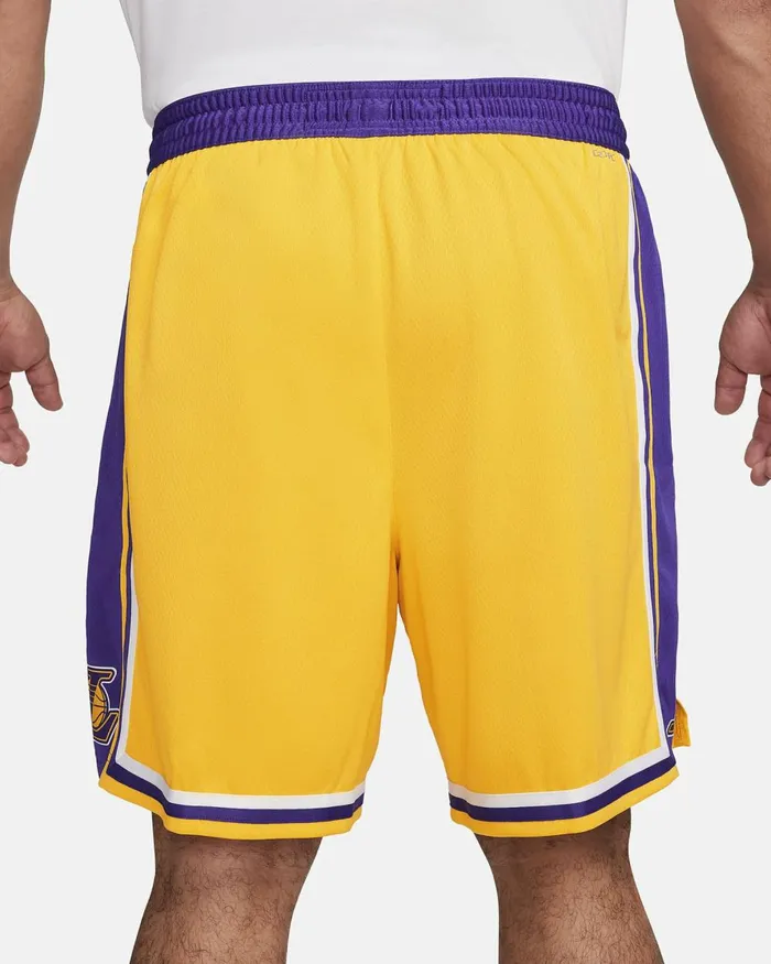 Men Nike Shorts Los Angeles Lakers Icon Edition Amarillofield Purplewhitefield Purple
