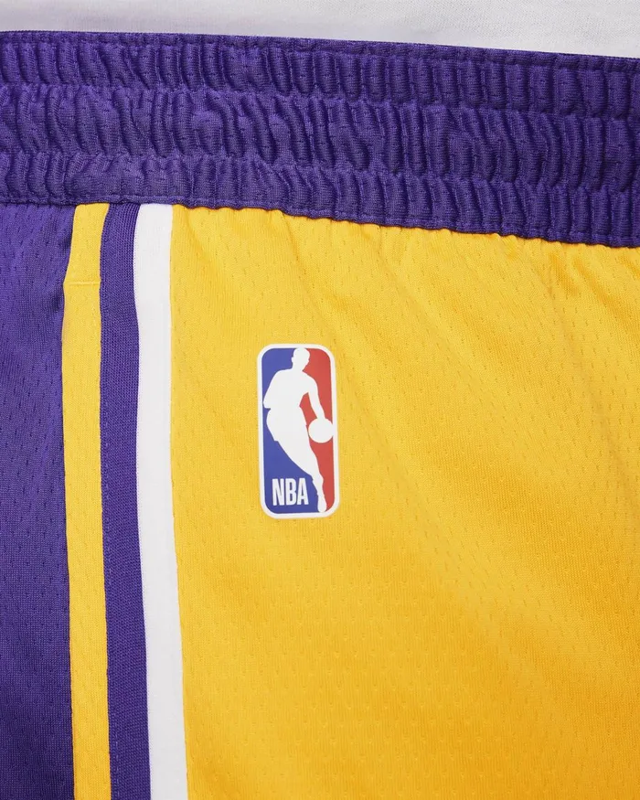 Men Nike Shorts Los Angeles Lakers Icon Edition Amarillofield Purplewhitefield Purple