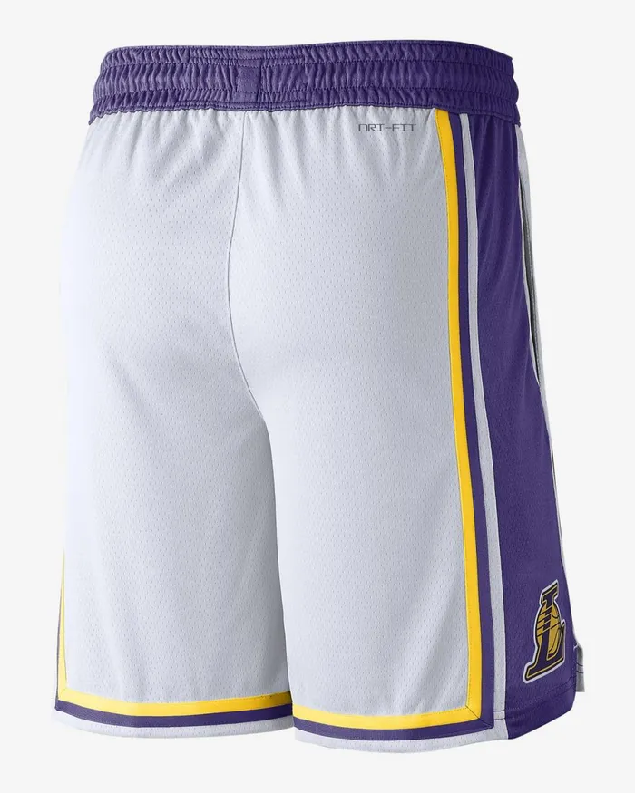 Men Nike Shorts Los Angeles Lakers Whiteamarillofield Purple