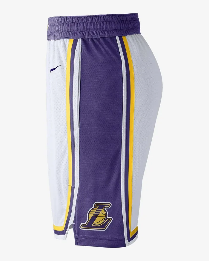 Men Nike Shorts Los Angeles Lakers Whiteamarillofield Purple