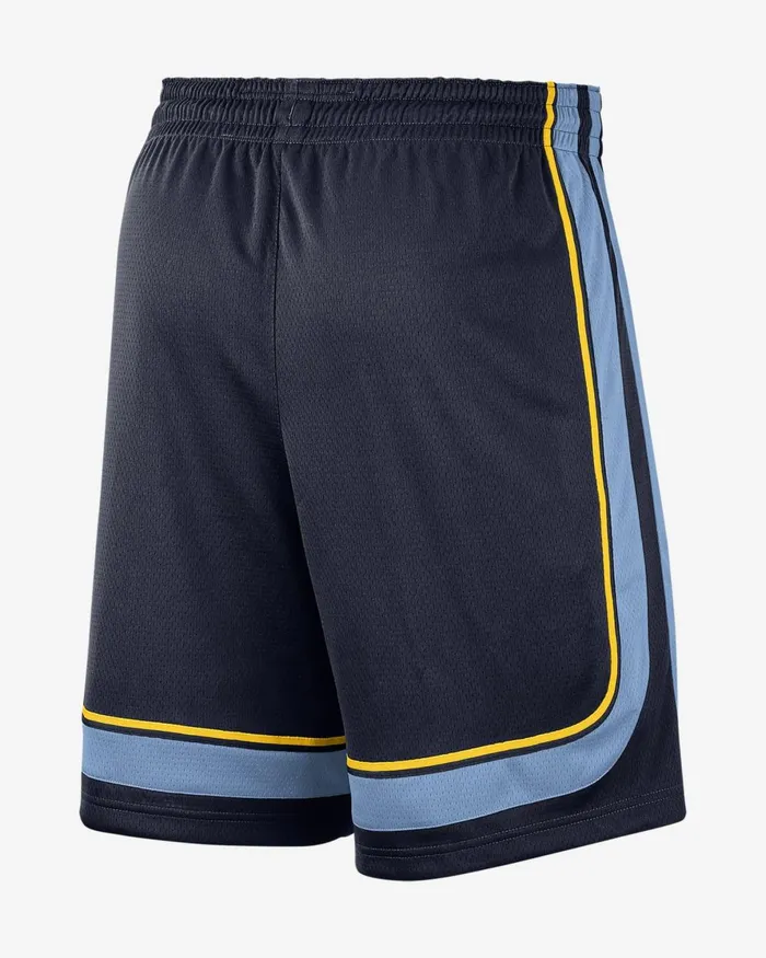 Men Nike Shorts Memphis Grizzlies Icon Edition College Navylight Blueamarillowhite