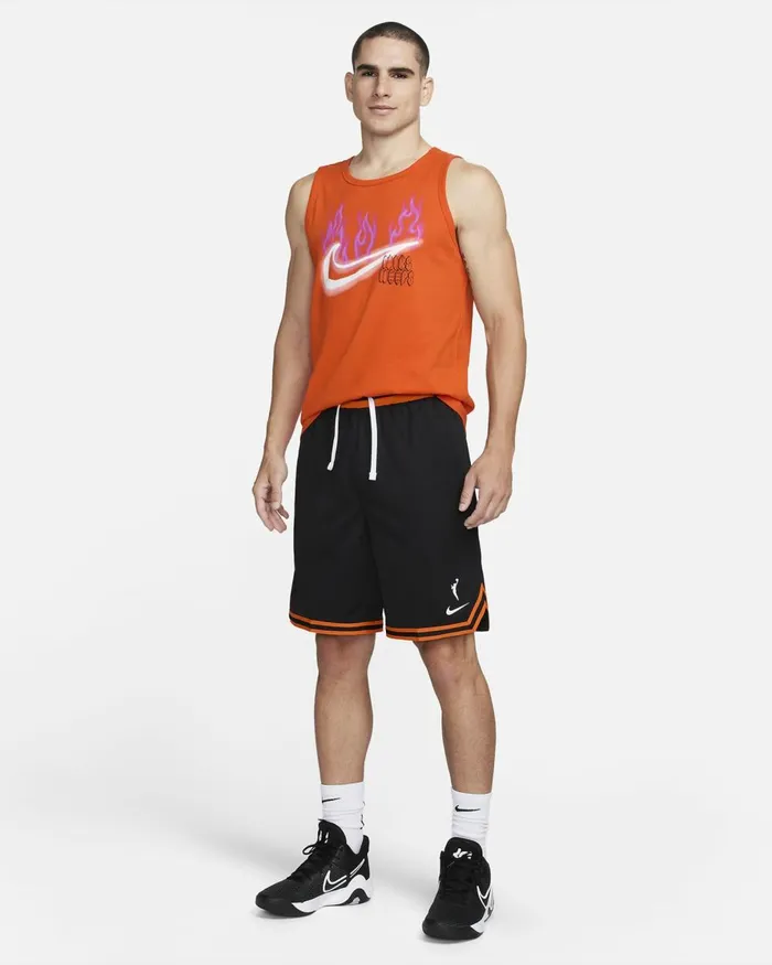 Men Nike Shorts Team 13 Courtside Blackbrilliant Orangewhite