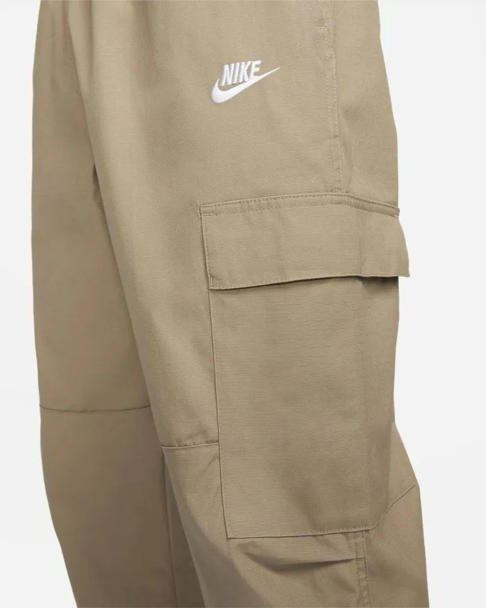 Men Nike Trousers And Tights Club Khakiwhite
