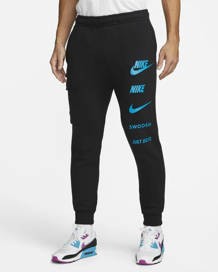 Men Nike Trousers And Tights Sportswear Standard Issue Black
