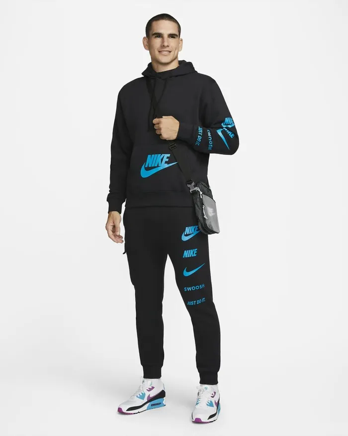 Men Nike Trousers And Tights Sportswear Standard Issue Black