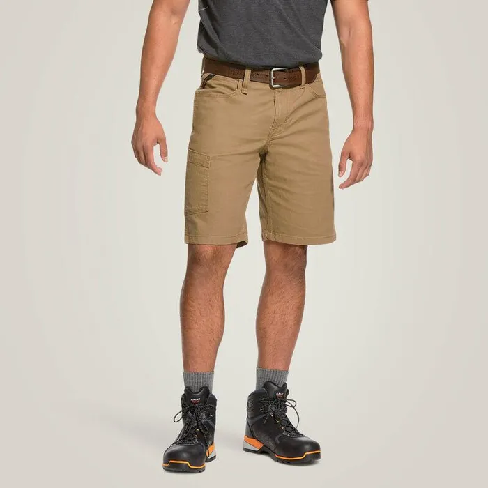 Men Pants and Shorts Ariat Rebar DuraStretch Made Tough 10quot Short Field Khaki
